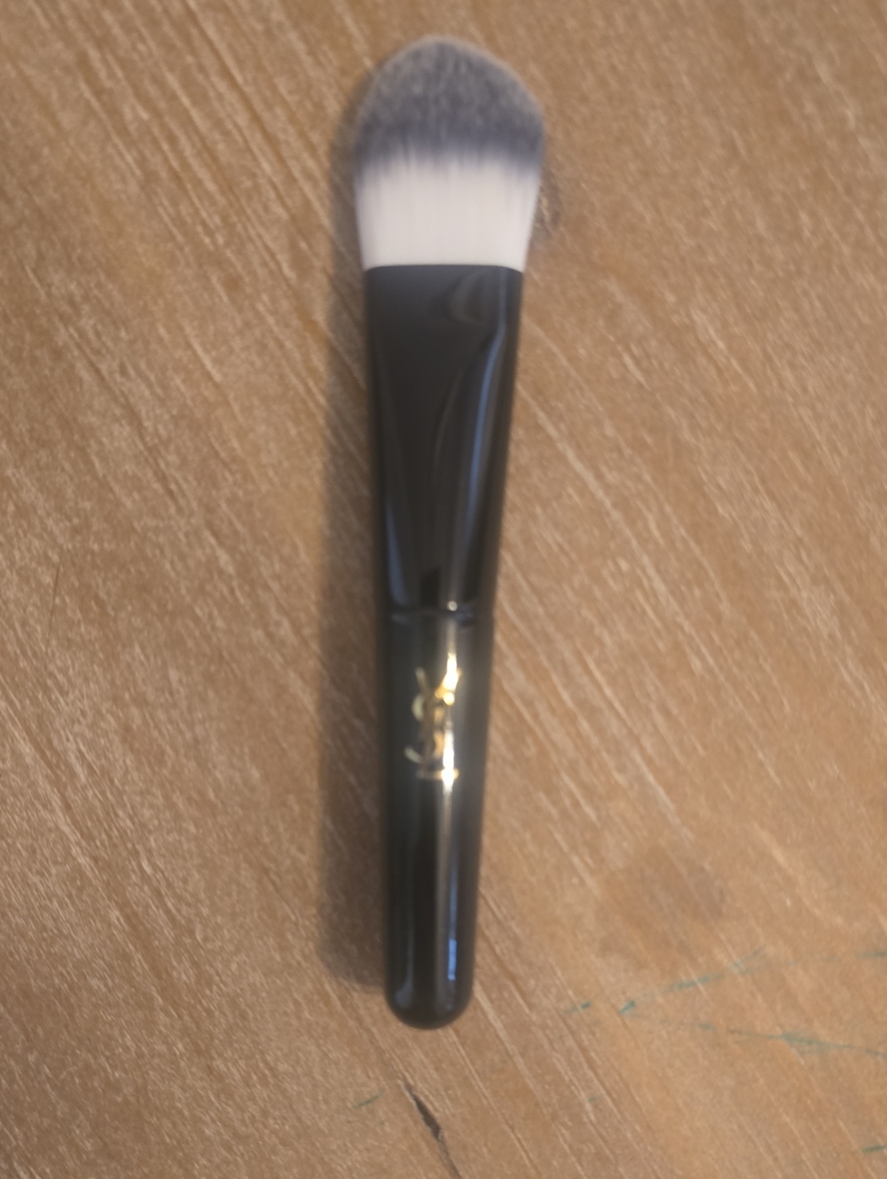 YSL Black Foundation Brush - Luxury Soft Synthetic Bristles